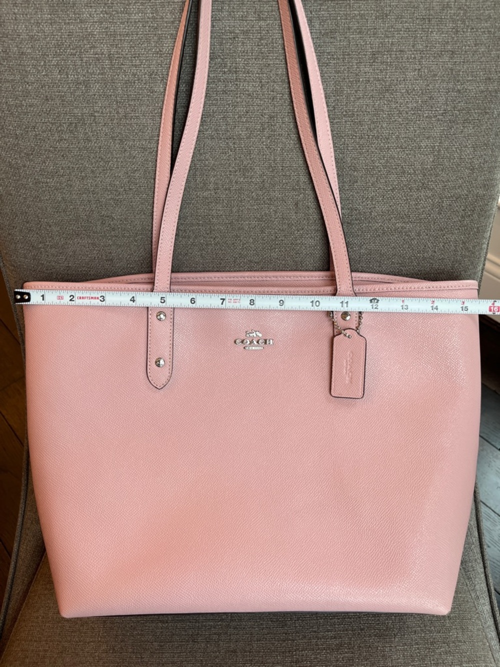 Coach Crossgrain Leather City Zip Tote  Light Pink F58846 - Picture 10 of 16